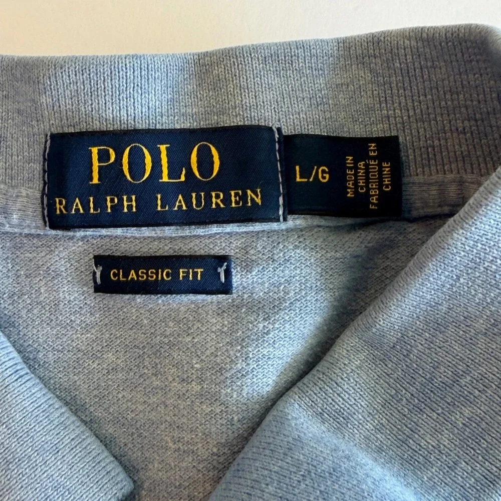 Polo Ralph Lauren Mens Classic Fit Polo‎ Shirt Light Blue Heather L